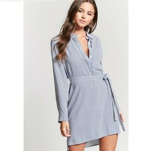 NWOT Belted Shirt Dress with Stripes